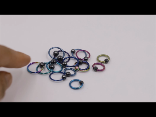 SOLID TITANIUM BCR HEMATITE BALL CBR RING NOSE SEPTUM DAITH ROOK HELIX PIERCINGS - Video 1 of 1