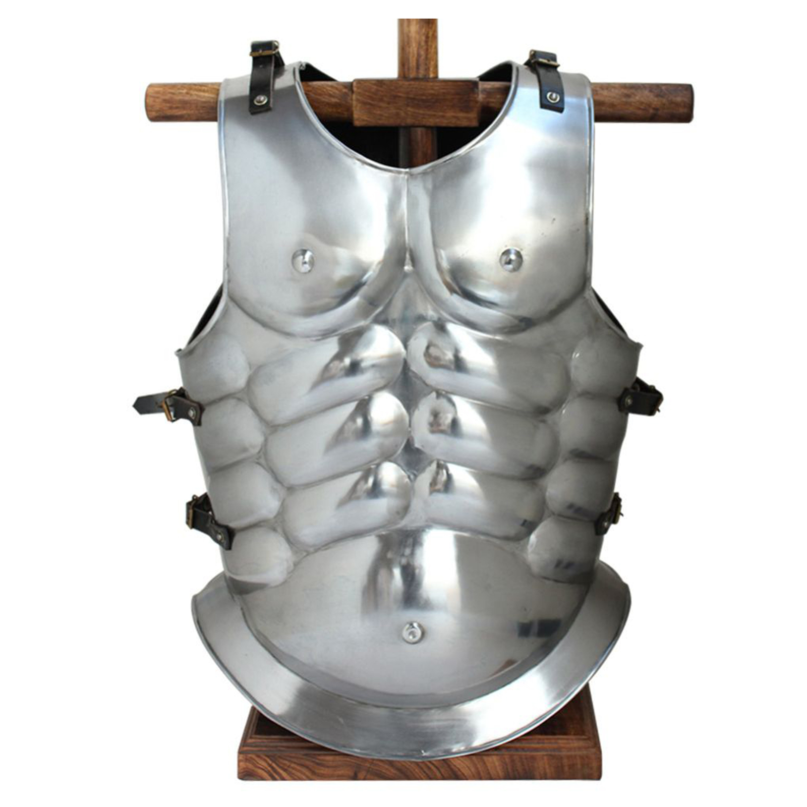Medieval Roman Greek Muscle Armor Cuirass LARP Halloween Costume Black