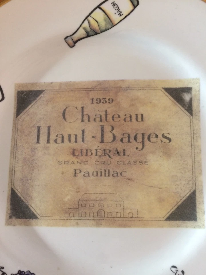 Rosanna 8" Platos Vino Chateau Haul-Bages & Lafaurie-Peyraguey Juego De 2 Italia Foto 3 de 4