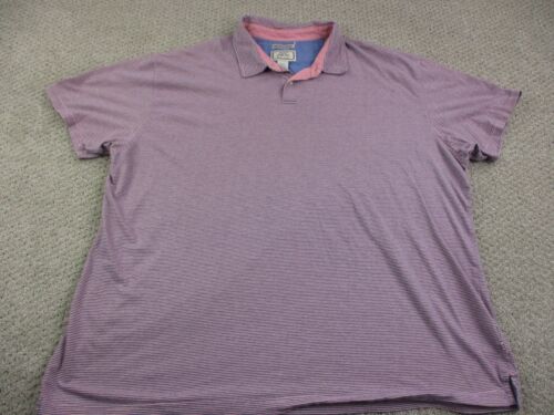 Jos. A. Bank 1905 Polo Shirt Adult 3XLT XXXL Tall Pink Striped Casual Golf Mens - Picture 1 of 10