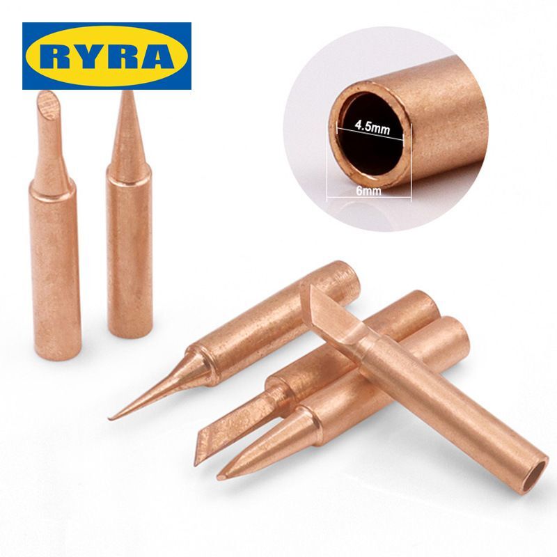 5pcs 900M-T Copper Lead-Free Soldering Iron Tips for Welding