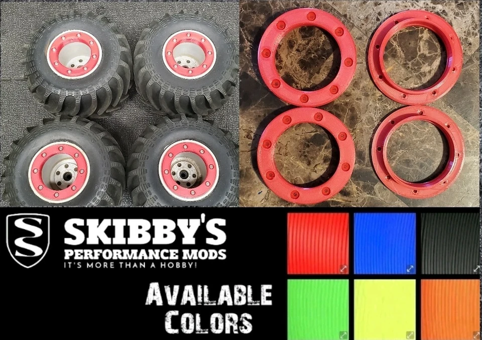 Scale Monster Truck Beadlock Wheel Ring Set Fits Losi Lmt Stock Wheel - Image 2 of 3