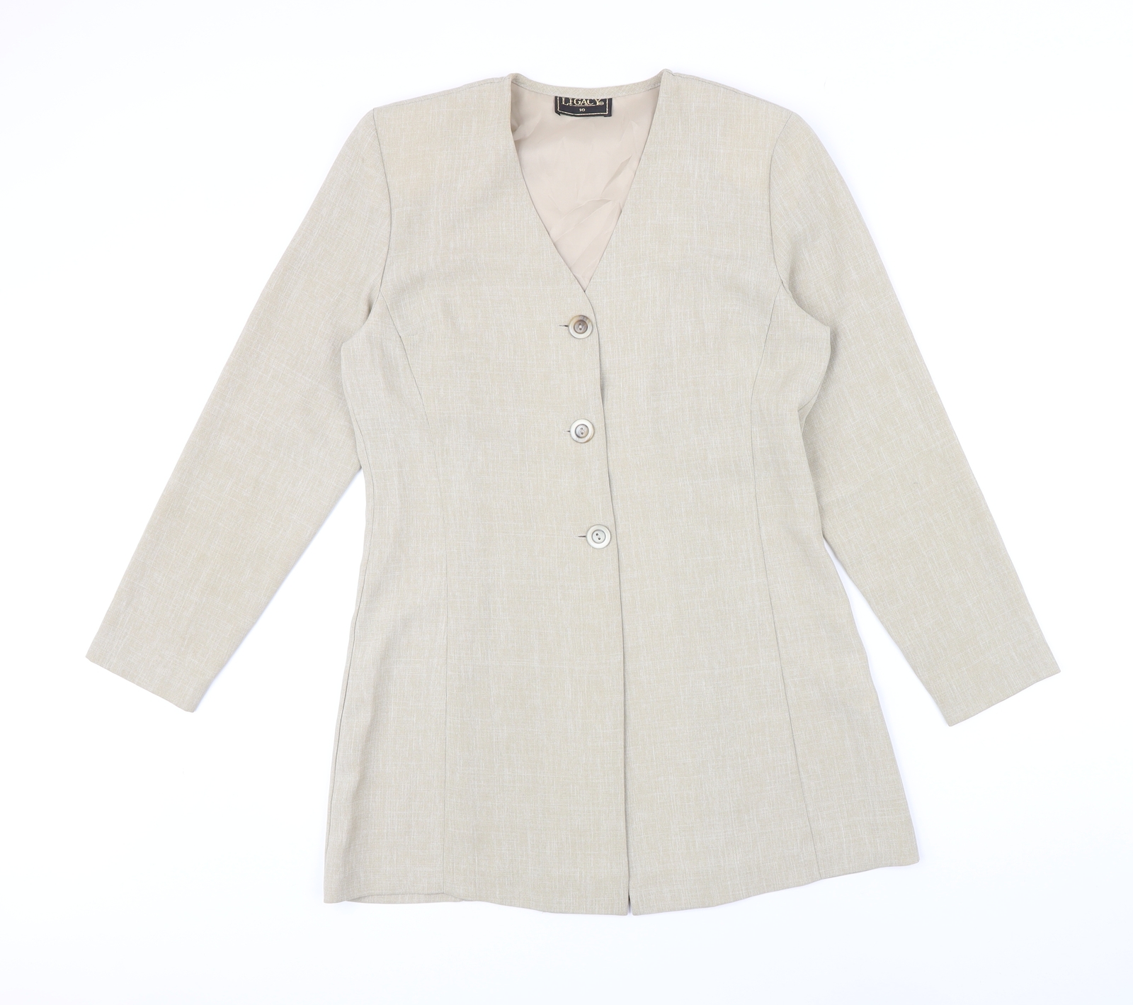Chaqueta Legacy Mujer Beige Talla 10 Botón