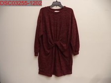 Lush Women's Red Twist Front Sweater Dress Long Sleeves Stretch Crewneck, Size L