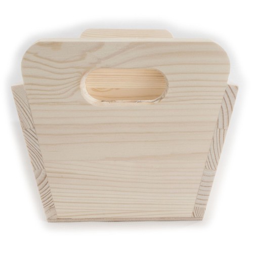 Wooden Basket With Handles / Multi-purpose Open Box / Food Fruit Bread Storage - Picture 6 of 11