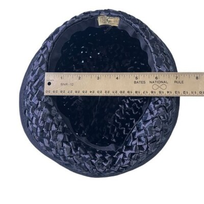 Vintage Union Made Blue Cellophane Woven‎ Hat Vintage Union Made Blue Cellophane Woven Hat | eBay main image 2