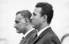 Gamal Abdel Nasser and Ahmed Ben Bella during the Egyptian pre- 1963 Old Photo 1