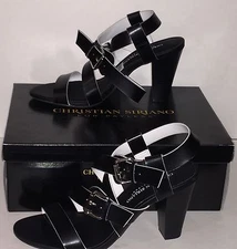 CHRISTIAN SIRIANO for PAYLESS Women's "REX" Strappy Heels BLACK Size 7 NEW Boxed