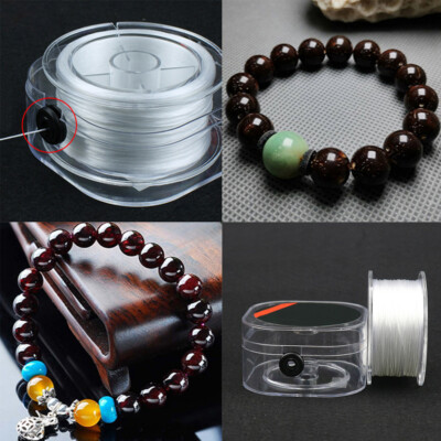 US 1 Pack 1 Rolls 0.8mm Flat Stretchy Bracelet Strings with Organizing Case