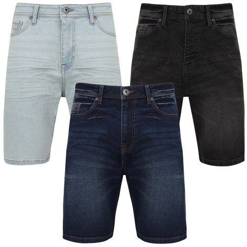 Tokyo Laundry Mens Stretch Denim Shorts Chino Jean Vintage Dark Light