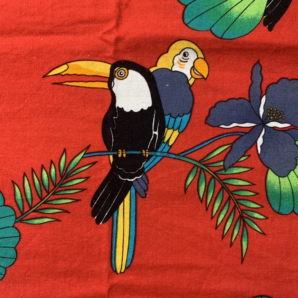 Vintage Tropical Toucan Cotton Fabric Piece 41x36” Alexander Henry Collection - Image 4 of 4