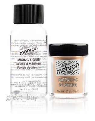 MEHRON METALLIC POWDER &MIXING LIQUID_FACE BODY PAINT_ THEATRICAL MAKEUP PICK !!
