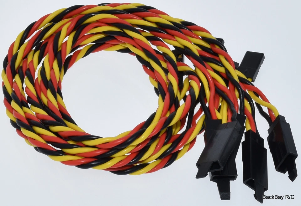 (5) 45CM Twisted 20awg Servo Extension Leads JR / Hitec w/ Built In Safety Clips - Image 3 of 4