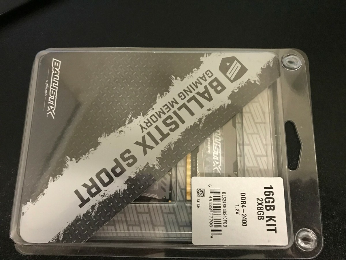 Ballistix Sport LT 16GB Kit 8GBx2 DDR4 2400 MT/s PC4-19200 CL16 DR