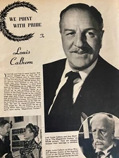 Louis Calhern, Full Page Vintage Clipping, a