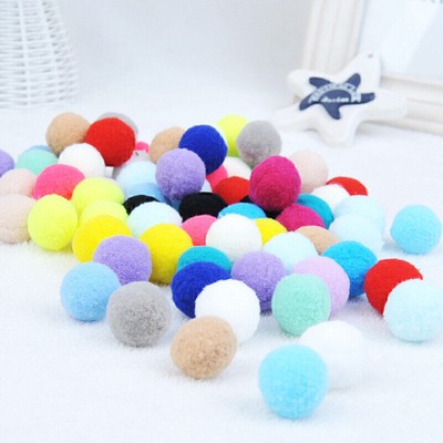 Funny 30/70PCS Pet Cat Kitten Soft Plush Pompon Balls Play Interactive Toy