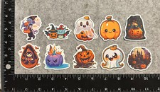 Lot of 10 Assorted Halloween Pumpkin Witch Ghost Stickers