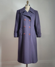 Vtg Mackintosh Deep Plum 100% Wool Boyfriend Coat W/ Half Cuffed Sleeves