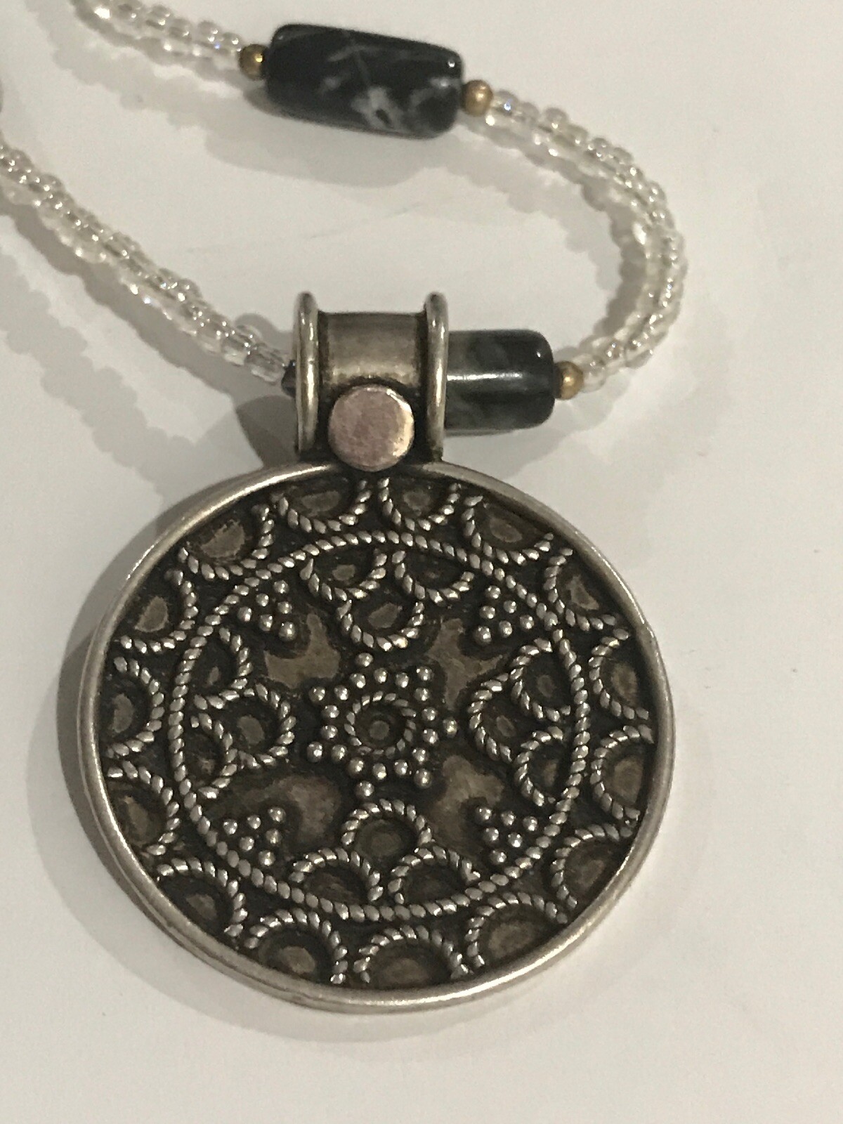 Large Hand Made Solid 925 Sterling Silver  Round … - image 3