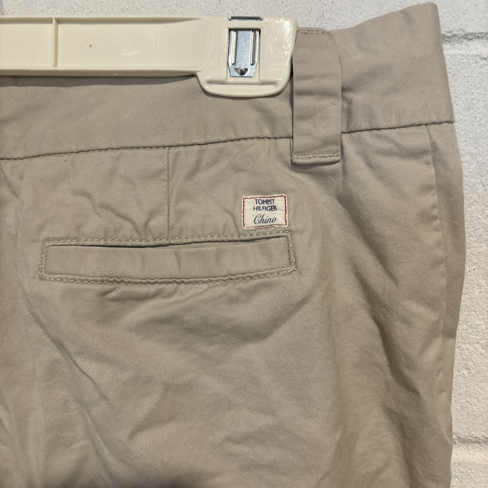 Tommy Hilfiger Womens Khaki Chino Shorts Casual Pockets Mid Rise Cotton Size 10 eBay