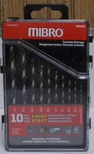 Mibro 280960 Quick Start 10 Piece General Purpose Drill Bit Set
