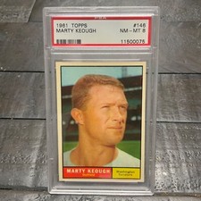 !961 Topps Marty Keough #146 *Senators* PSA 8 NM-MT