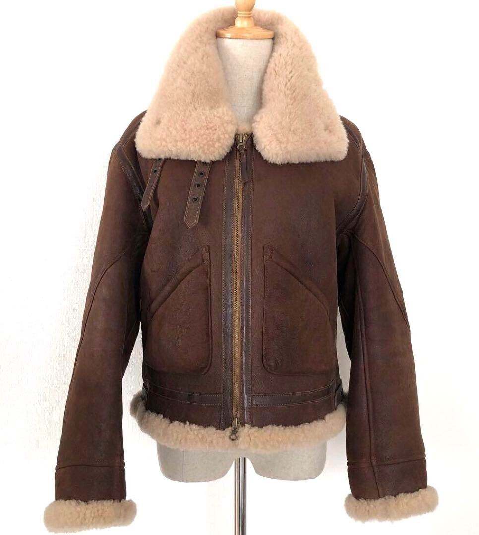 RALPH LAUREN Shearling Fur Leather Jacket Women's Size Brown