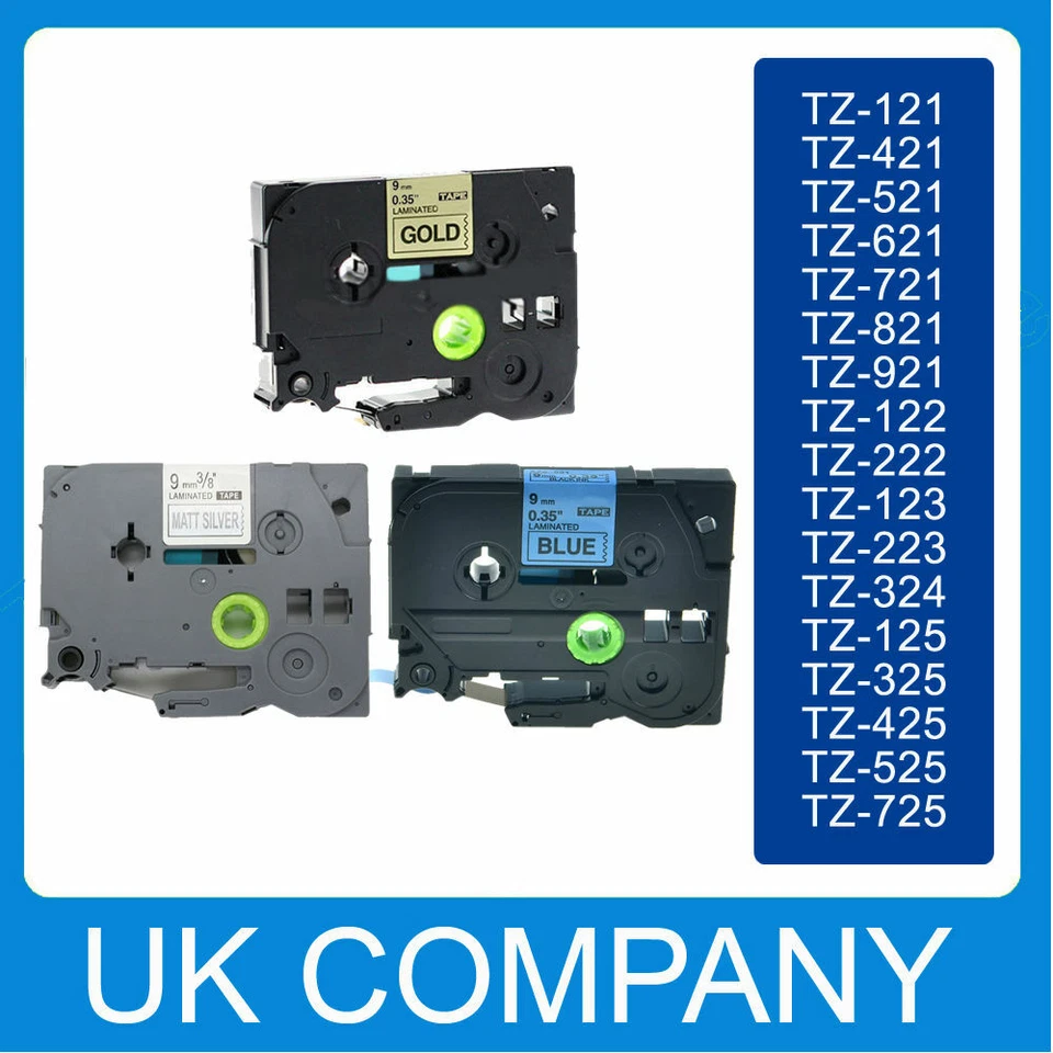 PRESTIGECARTRIDGE Great Quality fits Brother P-Touch Tze Label Tape 9mm x 8m