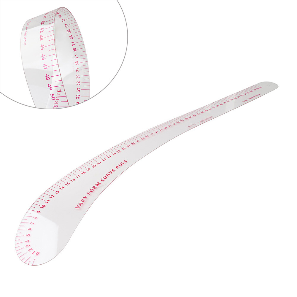 Plastic Curve Ruler 61cm 1.2mm Thick Flexible Plastic Multi Purpose Making Tools