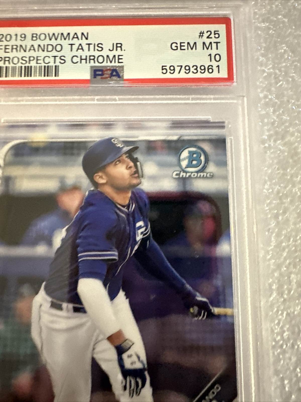 2019 Bowman Chrome Prospects Fernando Tatis Jr #BCP-25 PSA 10 Gem Mint RC Padres view 3
