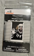 Halloween Spooky Clown Window Cover Decoration Scene Setter Photo Prop 30 x 48