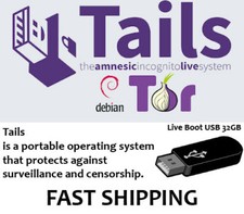 32GB USB Drive  Safe Fast  Secure Live Bootable Tails Anonymous Linux  gift