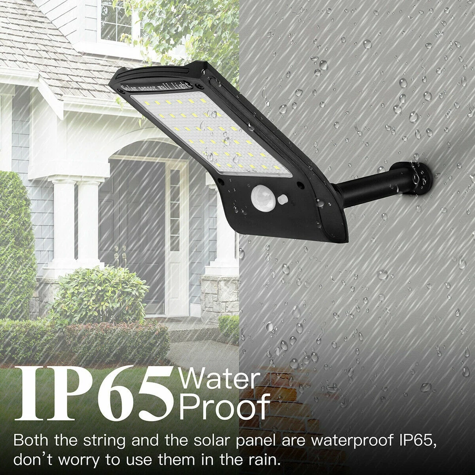 Solar Lights PIR Motion Sensor Waterproof Outdoor Garden Yard Wall Lamp 36 LED - Image 2 of 4
