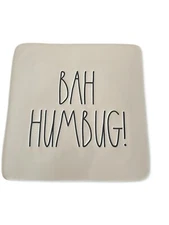 Rae Dunn BAH HUMBUG Christmas Cheese Board Or Hot Plate Kitchen Party Trivet