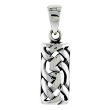 925 Sterling Silver Rectangular Celtic Sailor's Knot Pendant 7/8 (22mm) Inch