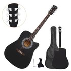 Glarry 41" Full Size Adult 6 Strings Cutaway Folk Acoustic Guitar With Bag Black