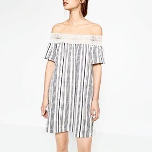 zara striped crochet dress