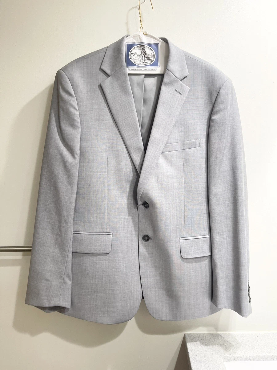 Calvin klein gray hotsell sharkskin slim fit suit
