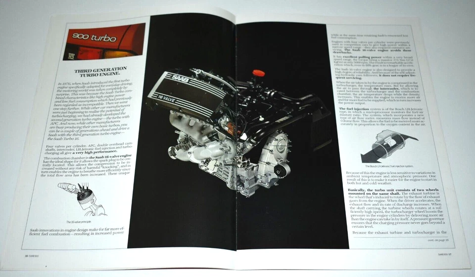SAAB 900 UK SALES BROCHURE 1984 + TECHNICAL SPECIFICATIONS & COLOUR CHART - Image 4 of 4