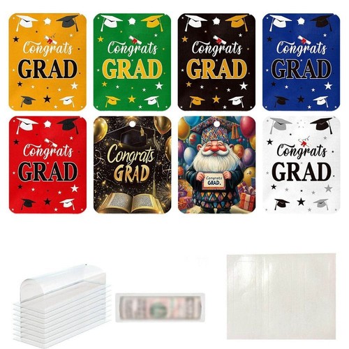 8pcs Classic Gold Black Gift Card Holder Paper Congratulations Notes Gift - Picture 3 of 22