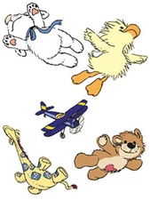 Little Suzys Zoo Witzys Airplane 25 Wallies Wall Border Decals Stickers Suzy Art