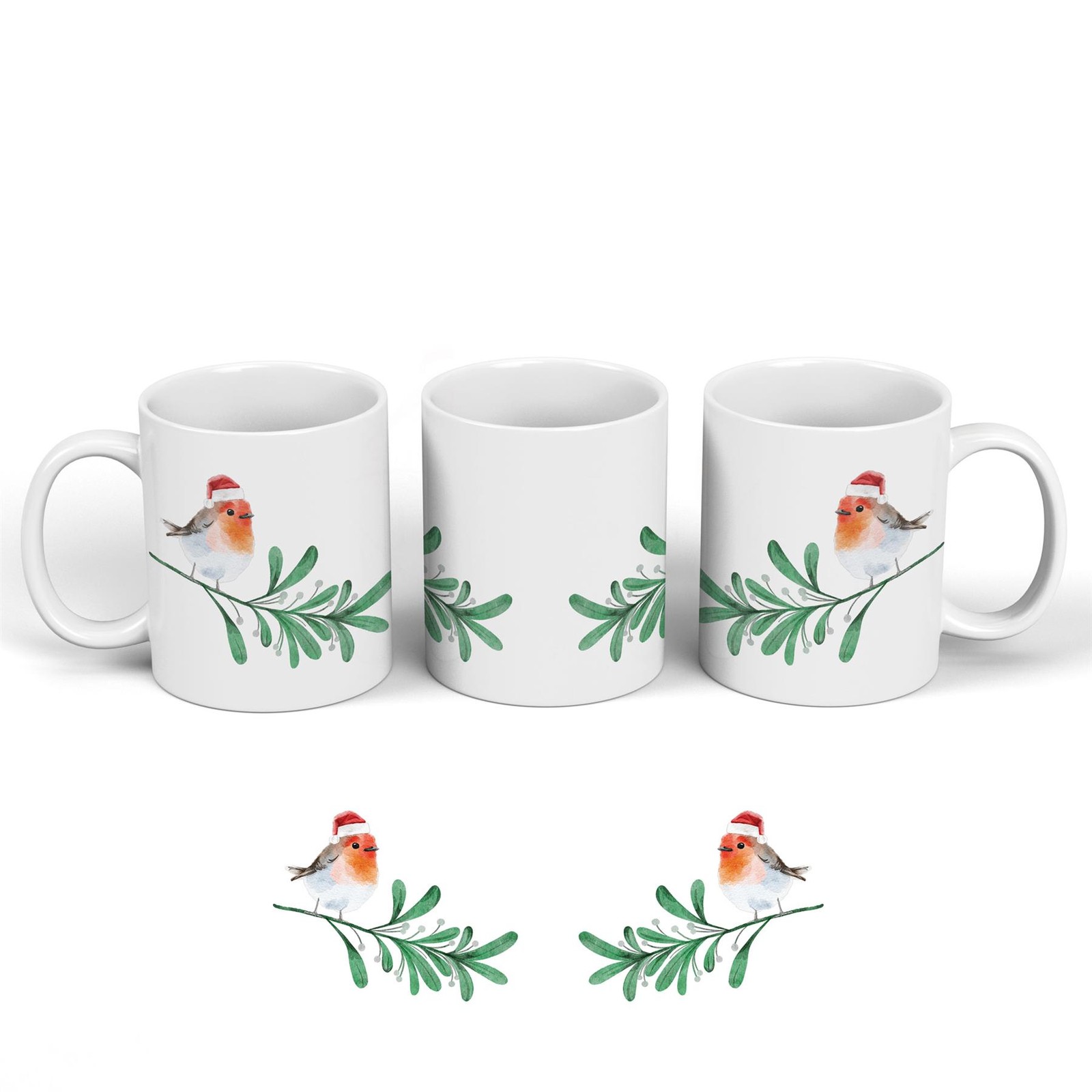 Robin Mistletoe Branch Rockin' Robins Christmas Decorations Ceramic Classic Mug