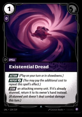 Existential Dread 134/219 Uncommon Unleashed Riftbound Near Mint