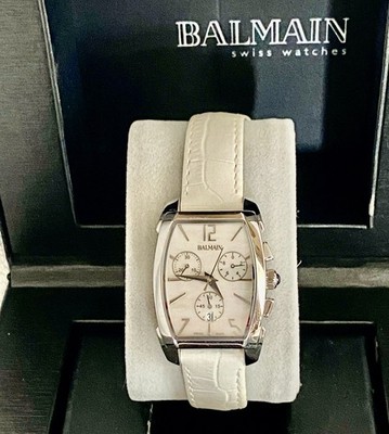 Balmain Watch- Mother of Pearl -3 Counters & Date-Stainless Steel/ leather Band