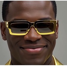 Bold Gold Square Frame Sunglasses Gold Reflective Kleo Style Men Luxury Fashion