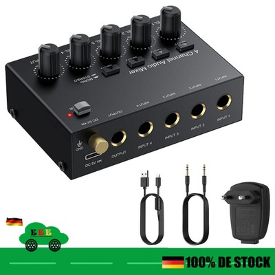 Stereo 4-Kanal Linien Mischer Kopfhörer Überwachung Ultra-low Noise Audio Mixer