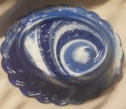 Mosser Hen On Nest, 6.5", Split Tail Cobalt Blue & White Marble Slag Glass Swirl — photo 9