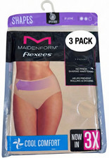 3-packs Maidenform Flexees Shapewear Briefs, Tummy Control Beige Size 3XL FP0051