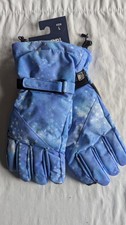 Lands' End Kids Large Squall EZ Touch Winter Gloves Blue Stars Waterproof New