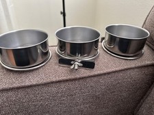 2pcs Stainless Steel Bird Feeding Bowls Cups with Clamp Cage Food Water Dish New